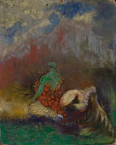 Sirene, ca. 1900 door Odilon Redon
